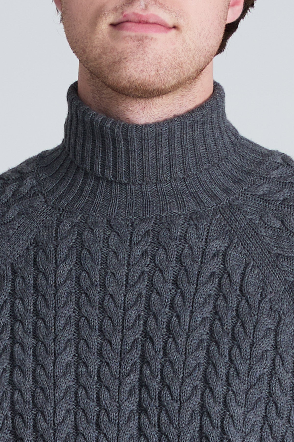 Cable-Knitted Turtleneck