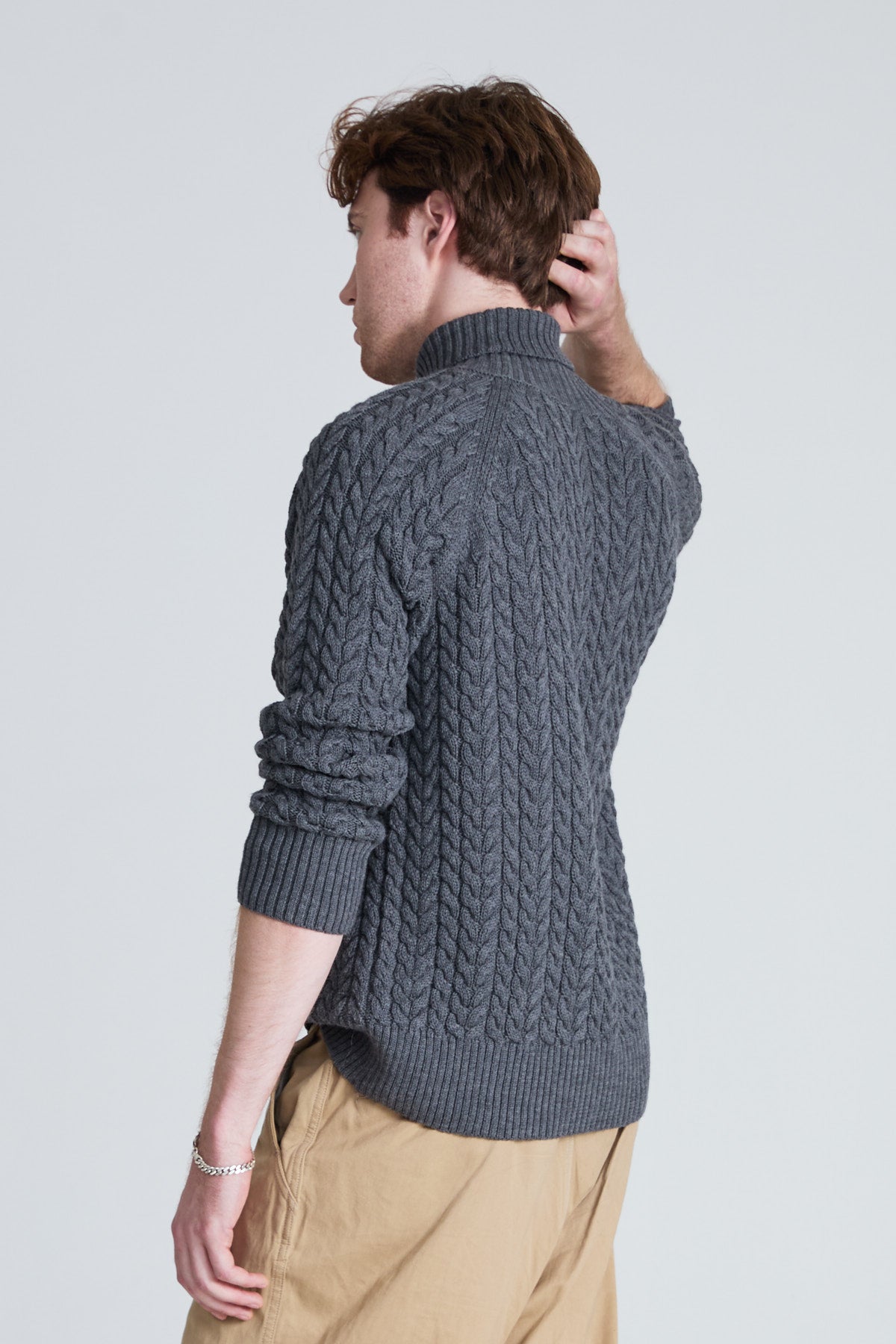 Cable-Knitted Turtleneck