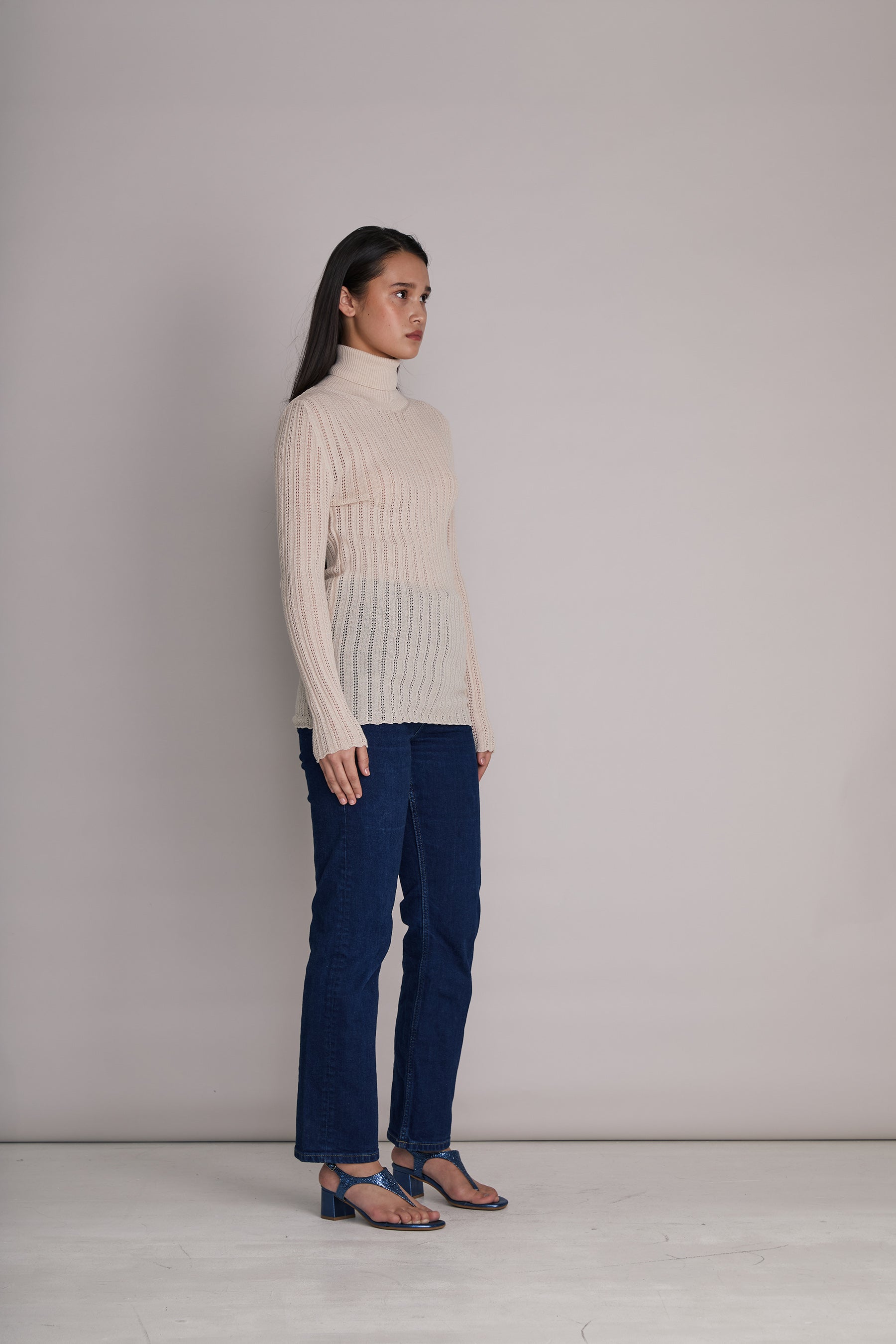 Dolly Pointelle Fine Knit Polo