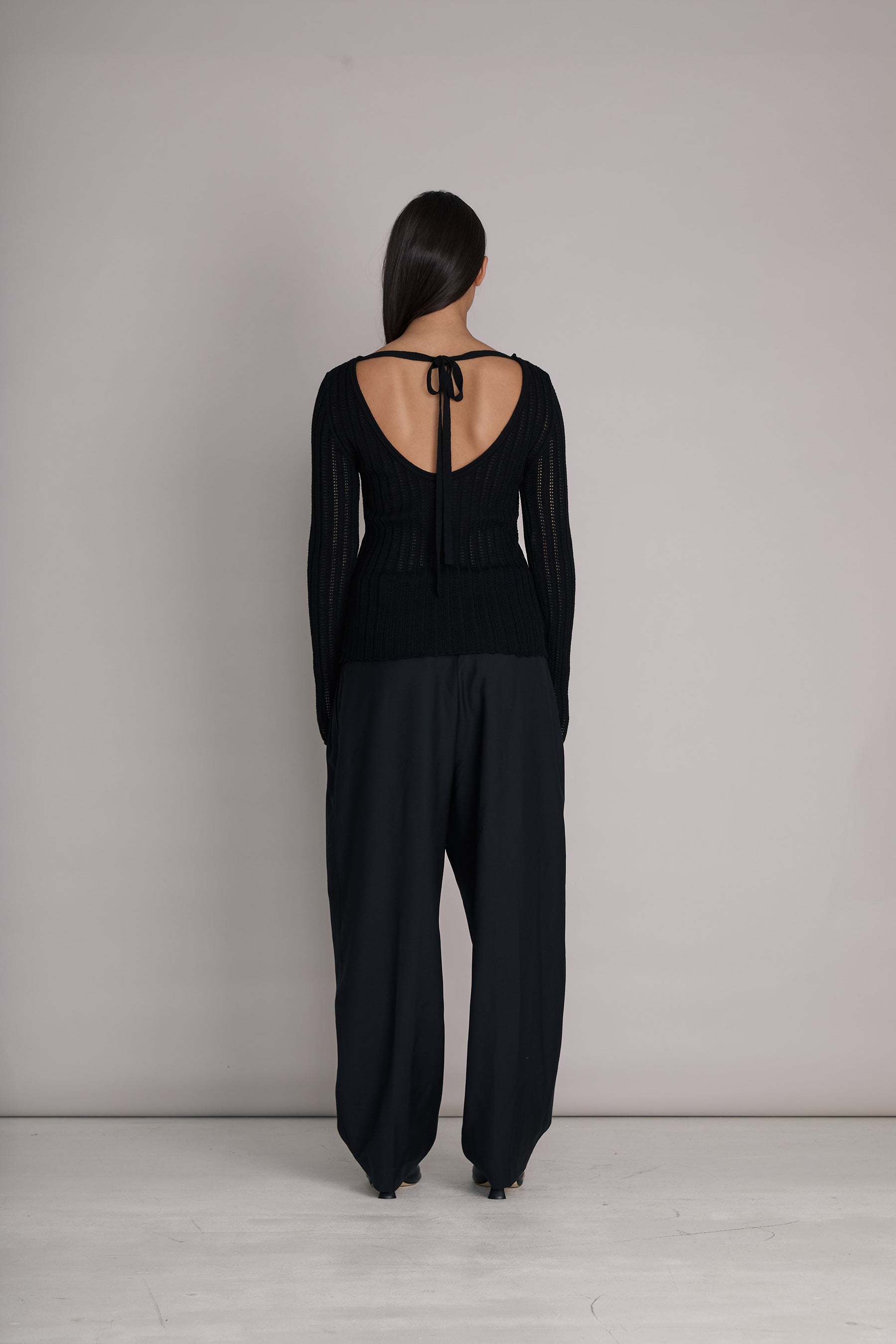 Lea Pointelle Fine Knit Top