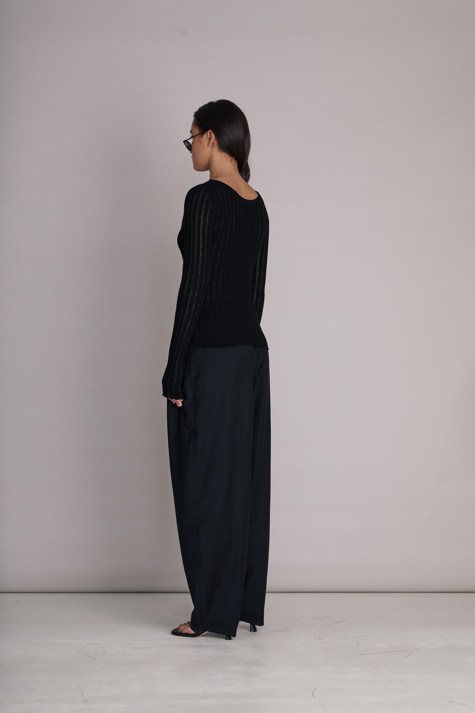 Lea Pointelle Fine Knit Top